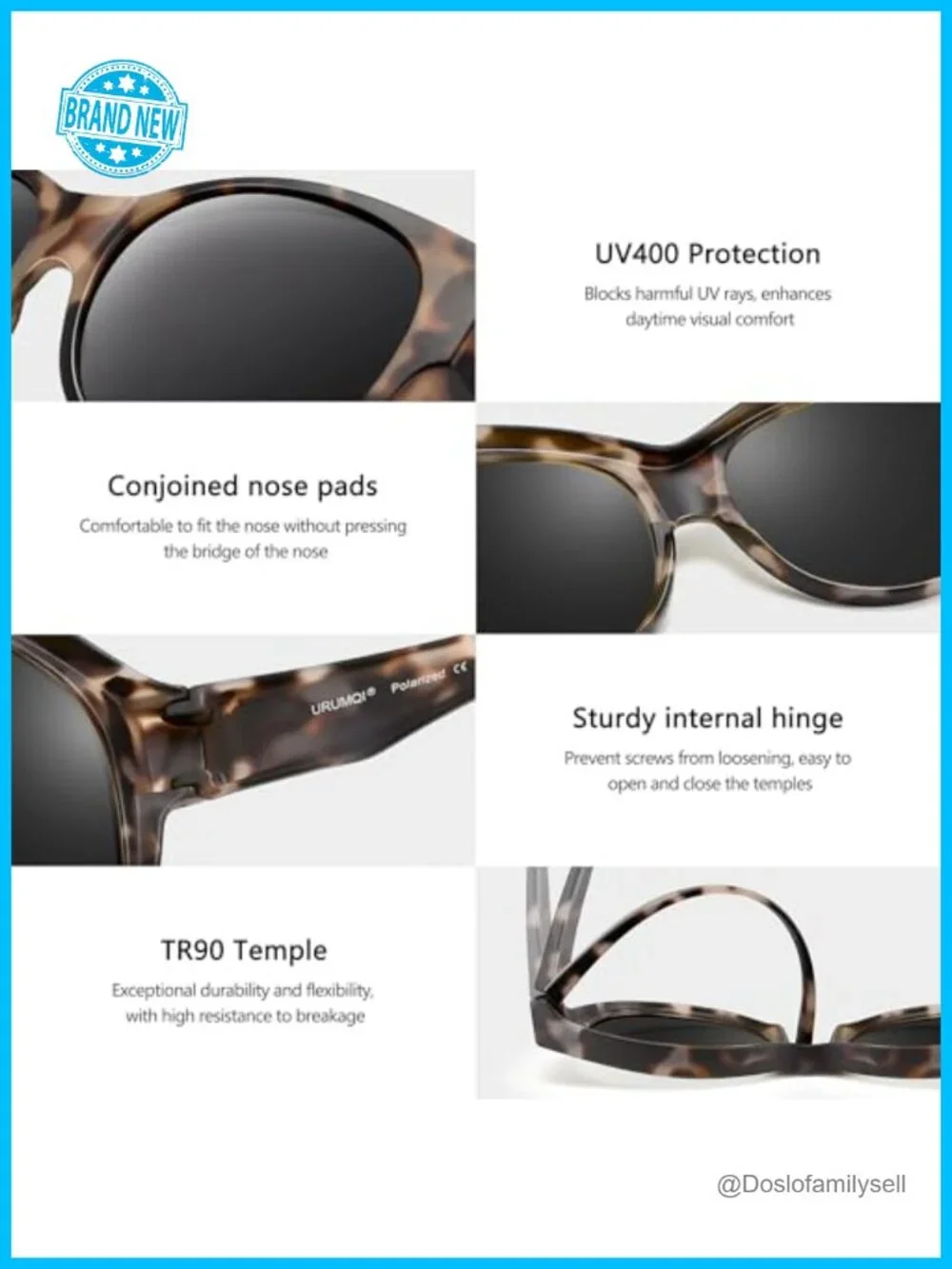 Polarized Fit Over Glasses Sunglasses UV400 Cat Eye TR90 Frame